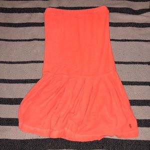 Juicy Couture neon orange strapless dress coverup